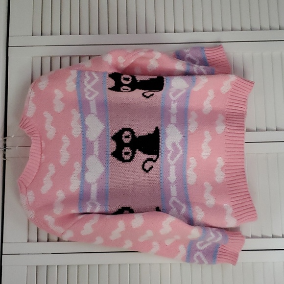 Pink Cat Pattern Sweater - Picture 3 of 10
